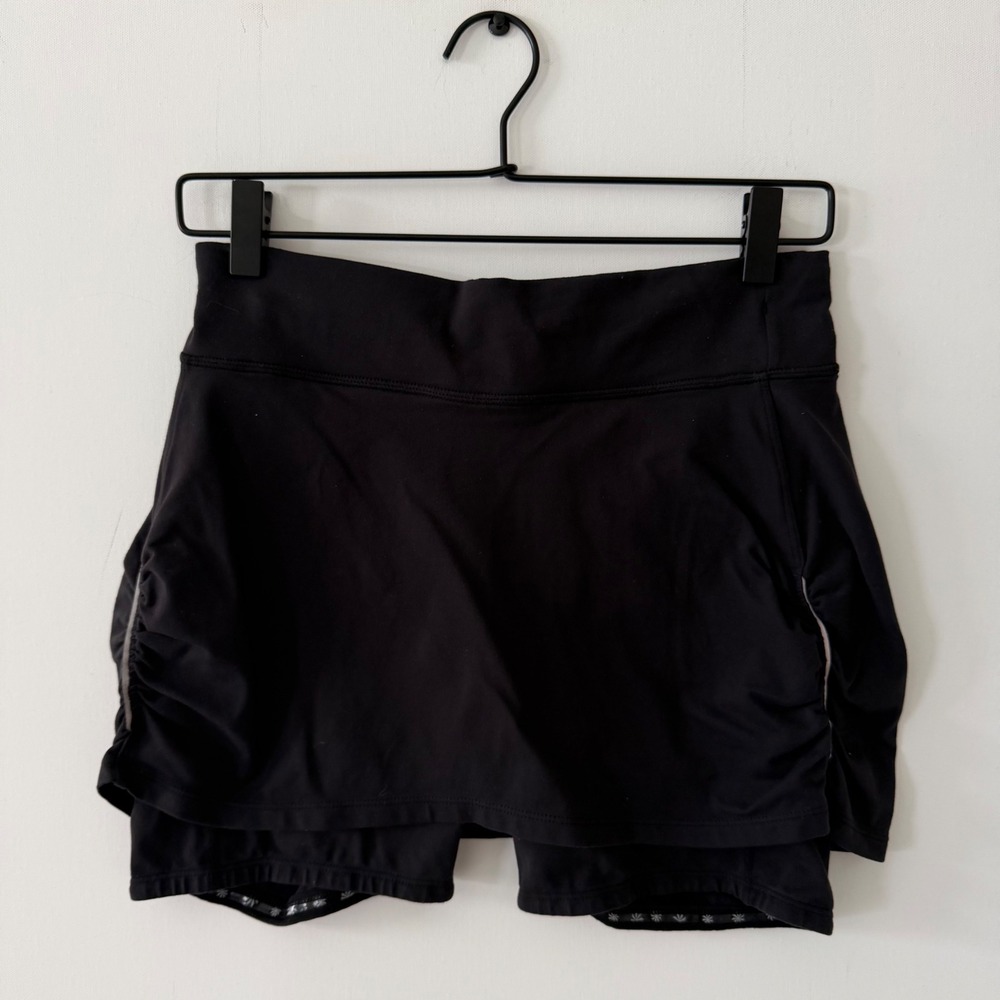 Athleta Black Active Skort Side Ruched Tennis Running Skirt 916816 Womens Small